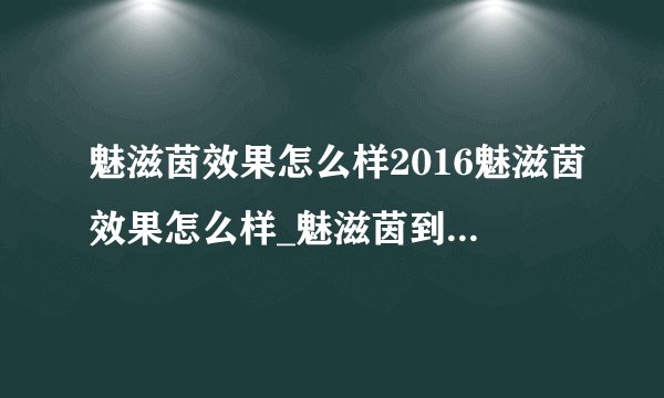 魅滋茵效果怎么样2016魅滋茵效果怎么样_魅滋茵到底怎么样