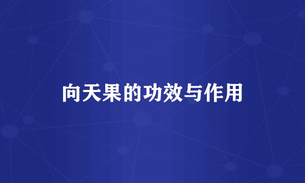 向天果的功效与作用