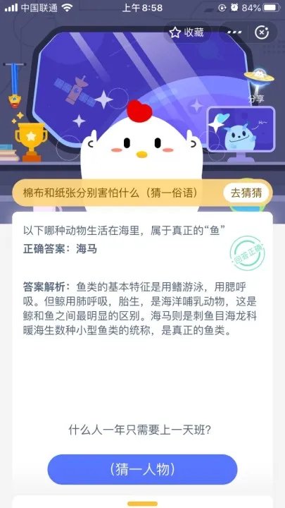以下哪种动物生活在海里，属于真正的鱼
