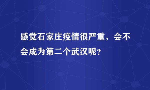 感觉石家庄疫情很严重，会不会成为第二个武汉呢？