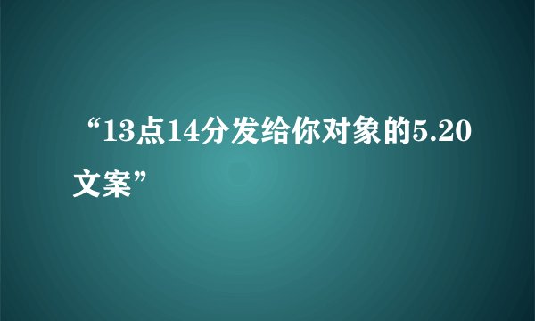 “13点14分发给你对象的5.20文案”