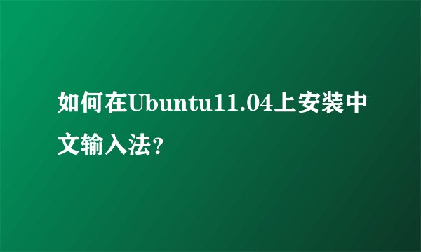 如何在Ubuntu11.04上安装中文输入法？