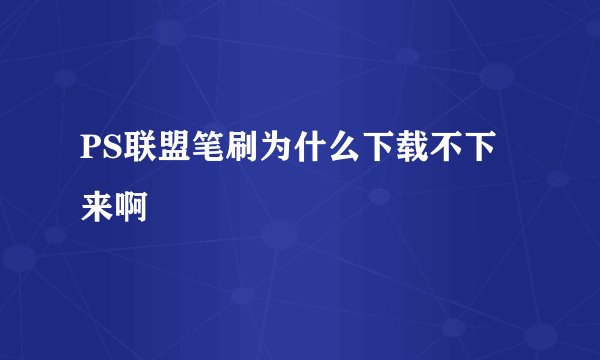 PS联盟笔刷为什么下载不下来啊