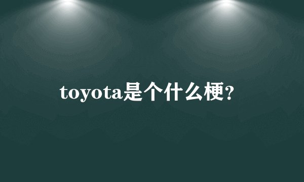 toyota是个什么梗？