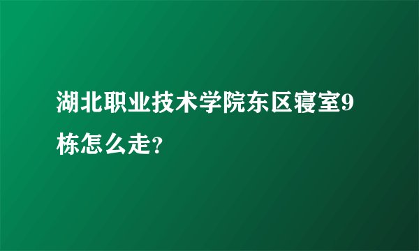 湖北职业技术学院东区寝室9栋怎么走？