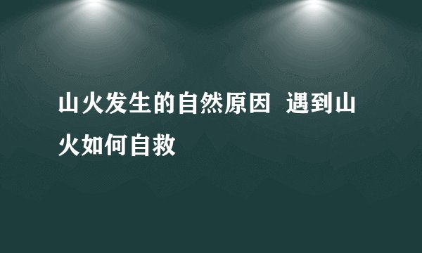 山火发生的自然原因  遇到山火如何自救