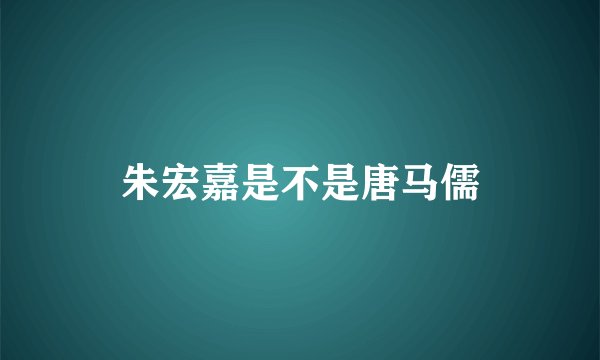 朱宏嘉是不是唐马儒