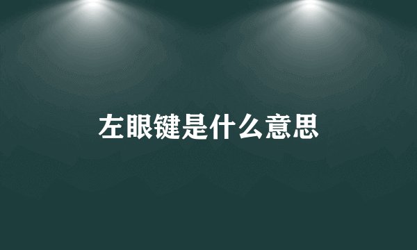 左眼键是什么意思