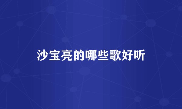 沙宝亮的哪些歌好听