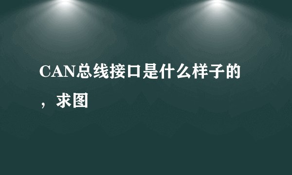 CAN总线接口是什么样子的，求图