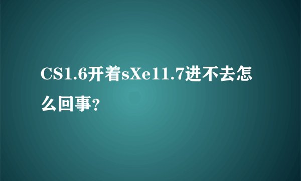 CS1.6开着sXe11.7进不去怎么回事？