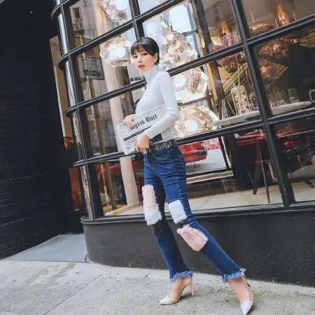 牛仔阔腿裤怎么搭配？