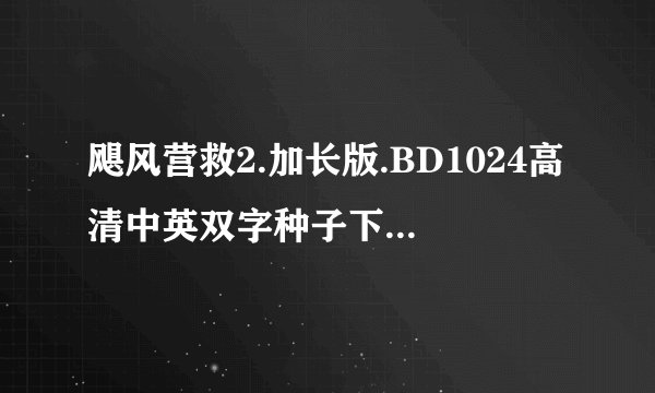 飓风营救2.加长版.BD1024高清中英双字种子下载地址有么？好人一生平安