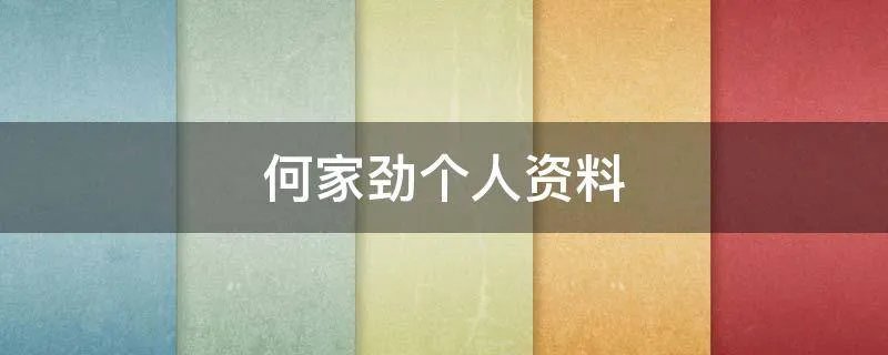 何家劲个人资料