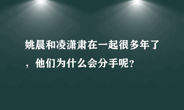 姚晨和凌潇肃在一起很多年了，他们为什么会分手呢？