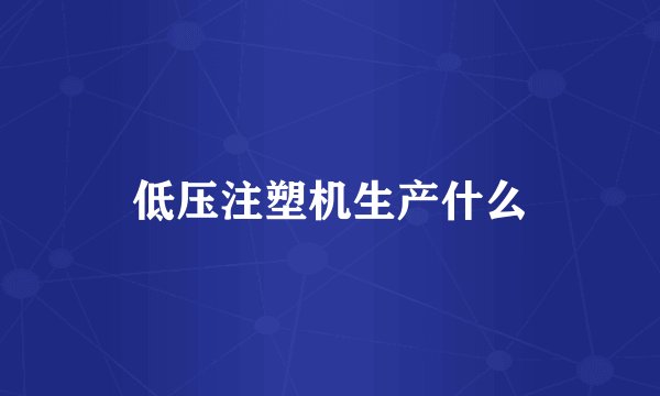 低压注塑机生产什么