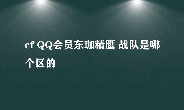cf QQ会员东珈精鹰 战队是哪个区的