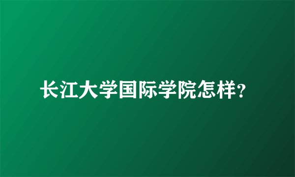 长江大学国际学院怎样？
