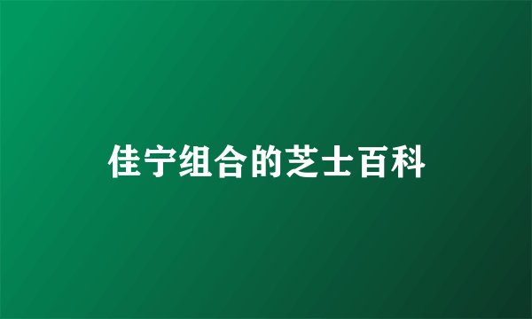 佳宁组合的芝士百科