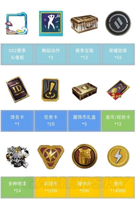 和平精英SS2赛季手册奖励大全 SS2赛季手册有什么奖励