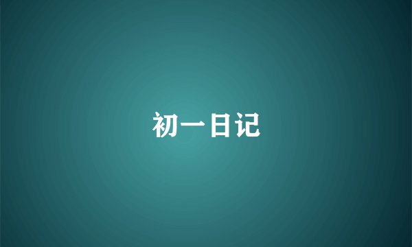 初一日记