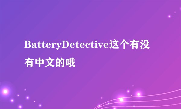 BatteryDetective这个有没有中文的哦