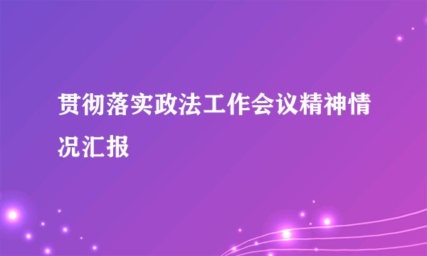 贯彻落实政法工作会议精神情况汇报
