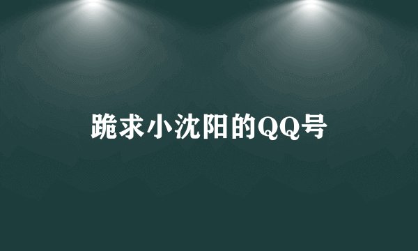 跪求小沈阳的QQ号