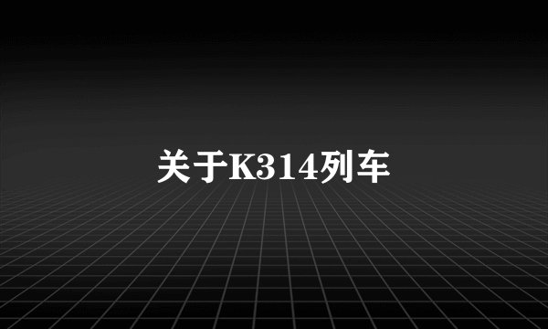 关于K314列车