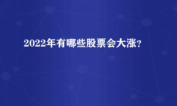 2022年有哪些股票会大涨？
