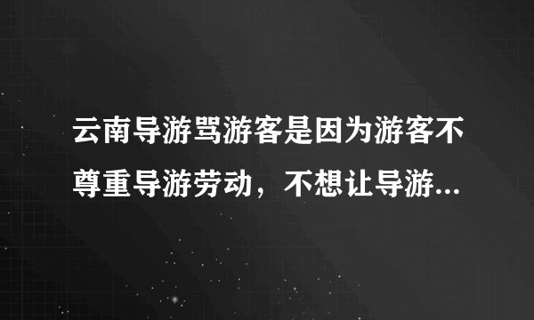 云南导游骂游客是因为游客不尊重导游劳动，不想让导游得到合理的劳动报酬，想占导游的便宜，不配合适当购