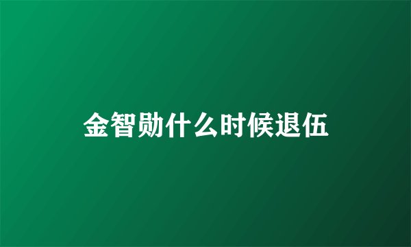 金智勋什么时候退伍