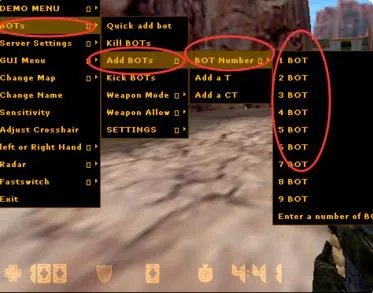 steam版本cs1.6怎样加机器人？