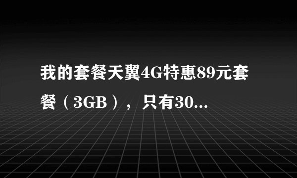 我的套餐天翼4G特惠89元套餐（3GB），只有300分钟吗？