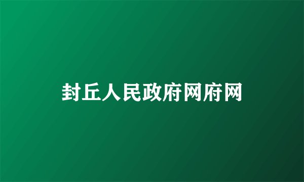 封丘人民政府网府网