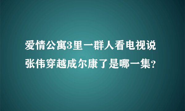 爱情公寓3里一群人看电视说张伟穿越成尔康了是哪一集？