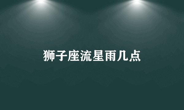 狮子座流星雨几点