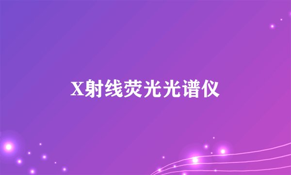 X射线荧光光谱仪