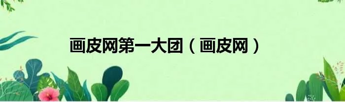 画皮网第一大团（画皮网）