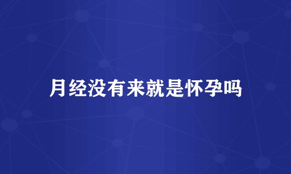月经没有来就是怀孕吗