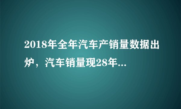 2018年全年汽车产销量数据出炉，汽车销量现28年来首次下跌！