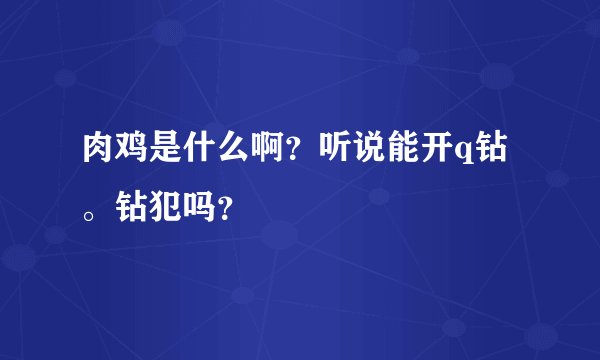 肉鸡是什么啊？听说能开q钻。钻犯吗？