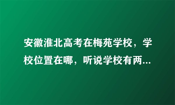 安徽淮北高考在梅苑学校，学校位置在哪，听说学校有两个校区，在哪个校区考？