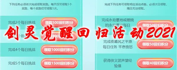剑灵觉醒回归活动2021