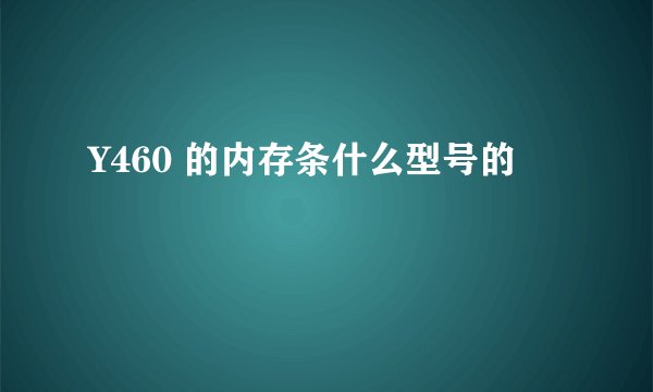 Y460 的内存条什么型号的