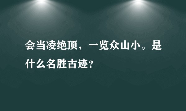 会当凌绝顶，一览众山小。是什么名胜古迹？