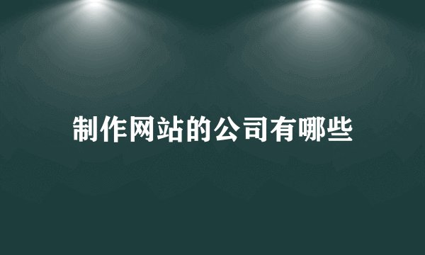 制作网站的公司有哪些