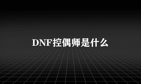 DNF控偶师是什么
