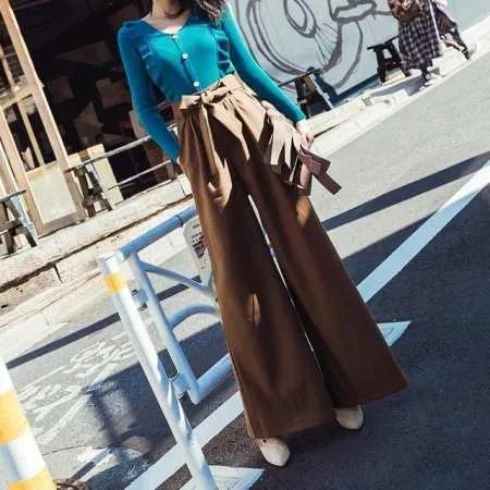 牛仔阔腿裤怎么搭配？