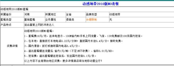 中国移动mo套餐